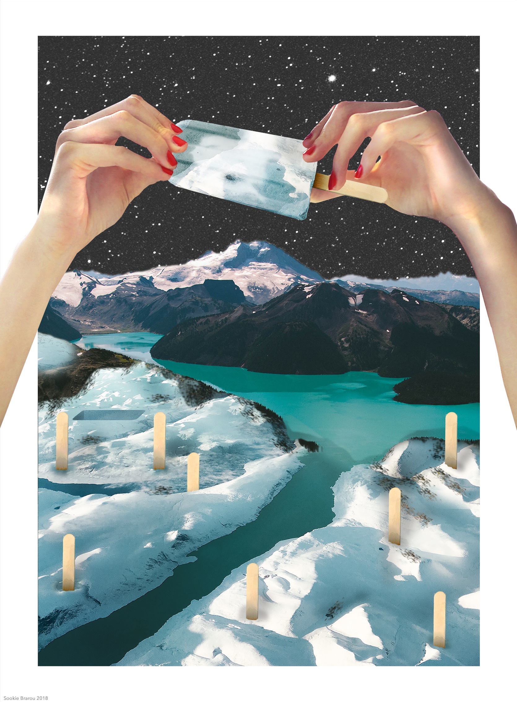 No Time for Diet, Digital and paper collage
